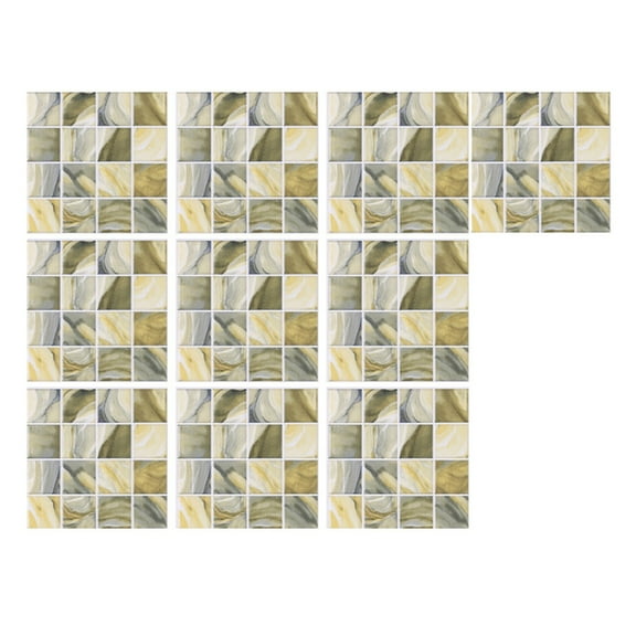 10pc 3D Lattice Ceramic Tile Stickers Peel and Stick Wall Decals DIY Home Removable Self Tiles 10PCS