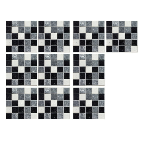 10pc Peel and Stick Ceramic Tile Stickers 3D Lattice Wall Decals DIY Self- Home Mural Art 10PCS