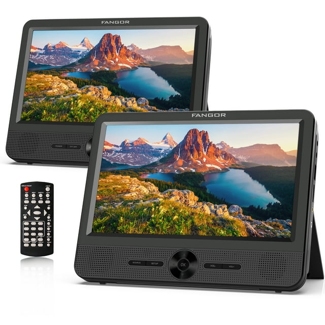 Fangor 10" Dual Screen Portable DVD for Car, Headrest DVD Player with