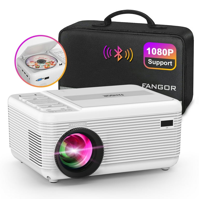 Fangor 1080P HD Projector with Bluetooth, DVD Player