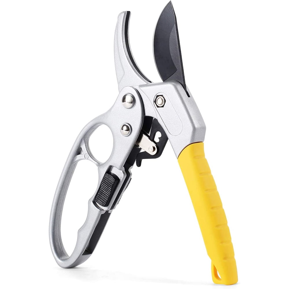 Fangsheng 8” Pruning Shears Heavy Duty, Ratchet Hand Pruners, Plant Clippers Sharp Blade, Tree Trimmer Scissors