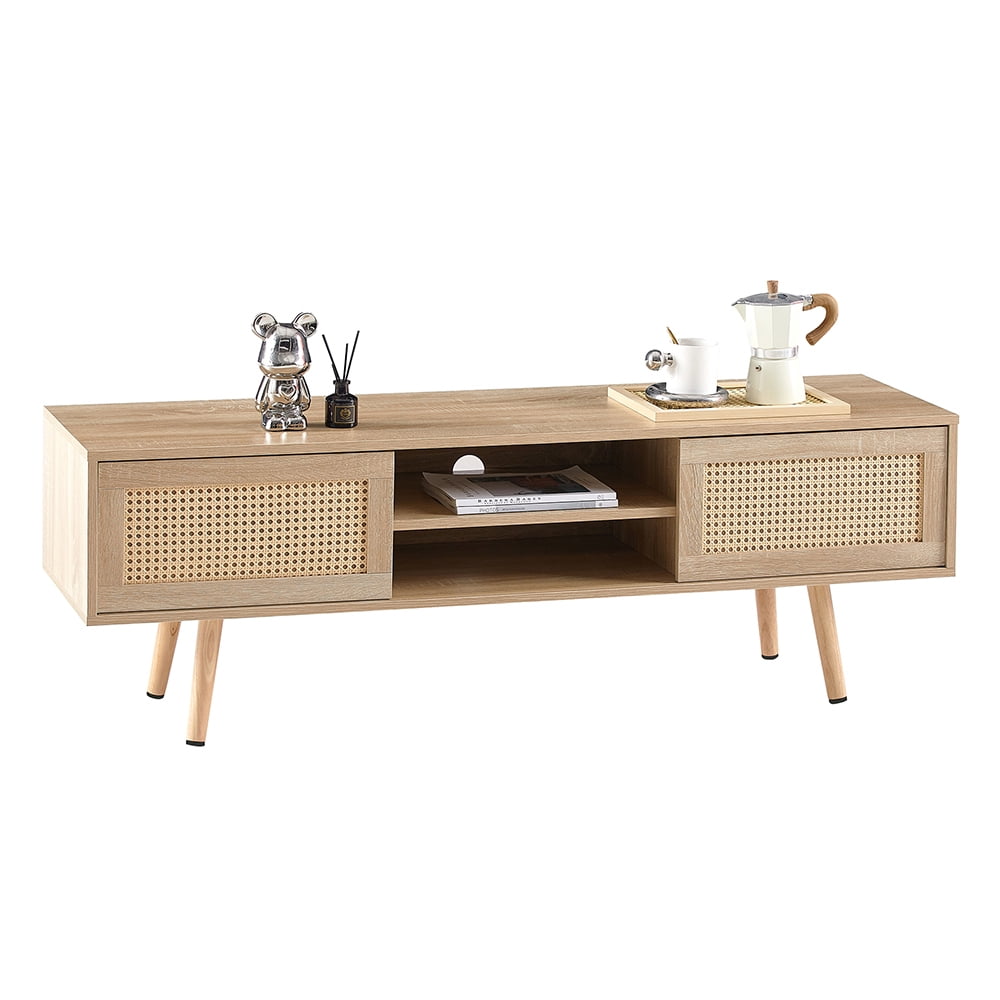 Fangsheng Modern Farmhouse TV Stands for 60 Inch TV, Wood Entertainment