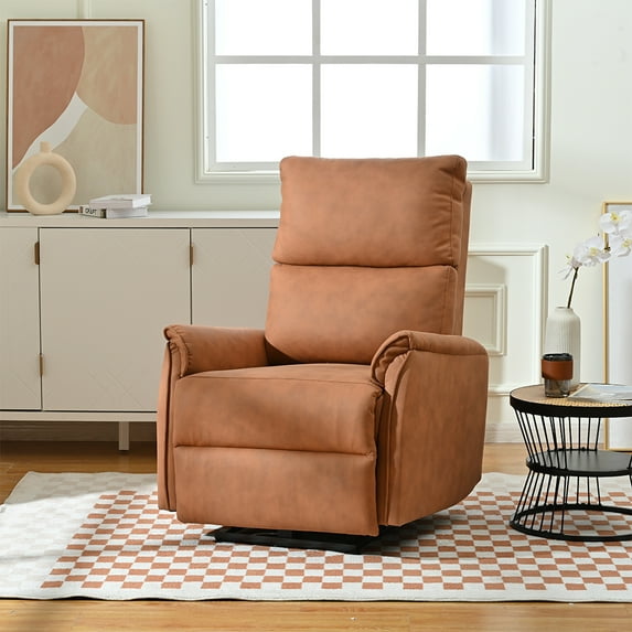 Fangsheng Upholstered Lift Recliner, Electric Power Recliner Chair with USB Port-Adjustable Living Room Chair for Back, 30" D x 36" W x 44" H, Orange