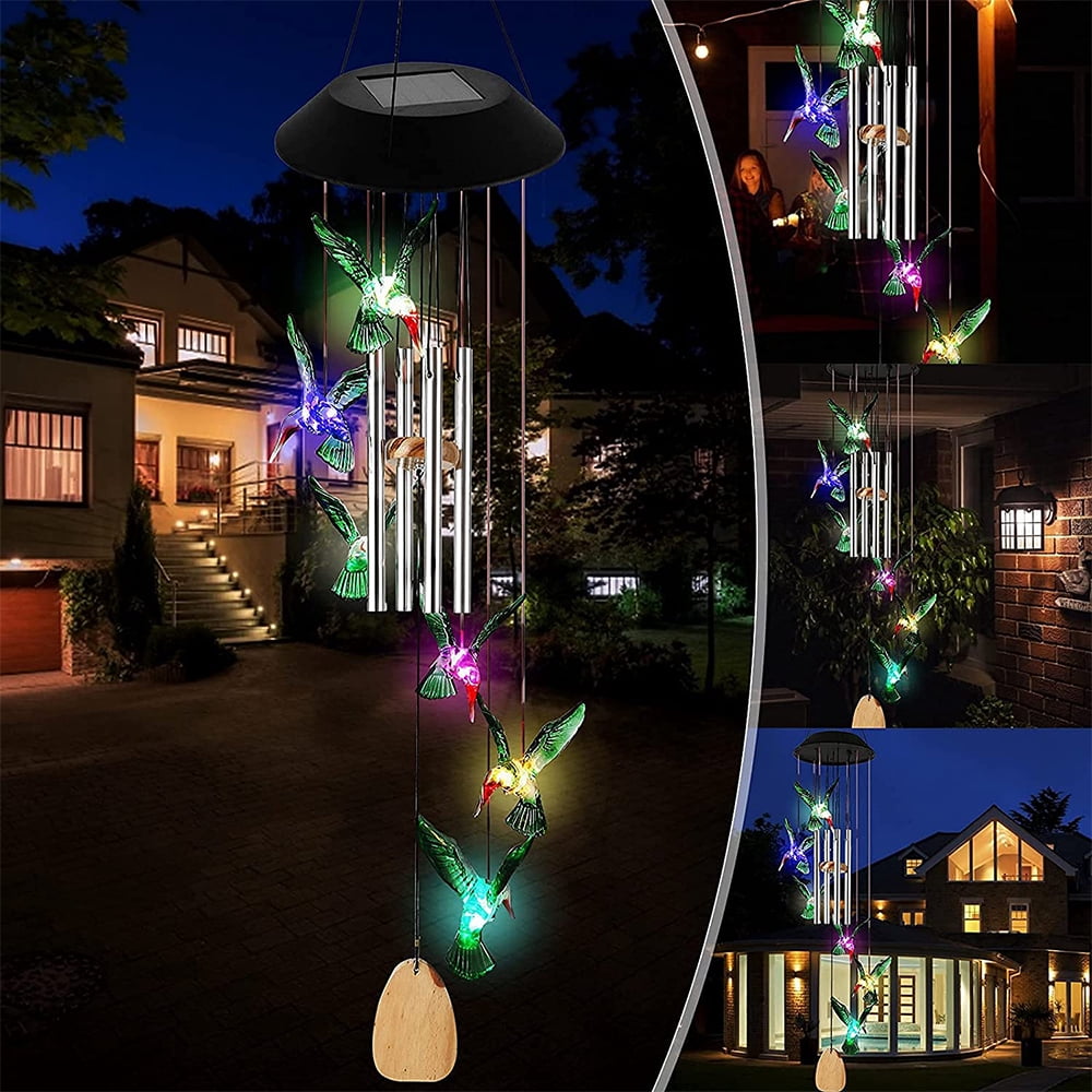 Fangsheng Wind Chimes for Outside Solar Hummingbird Lights - IP65 Waterproof