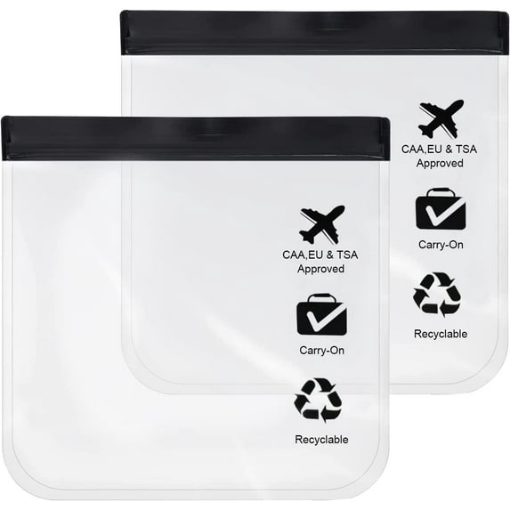 Fanhan 2pcs Clear Toiletry Bag TSA Approved Travel Toiletry Bag,Carry On Clear Bag for Travel,Airport Airline Travel Accessories Compliant Bag,Quart Sized Makeup Cosmetic bag for Women Men