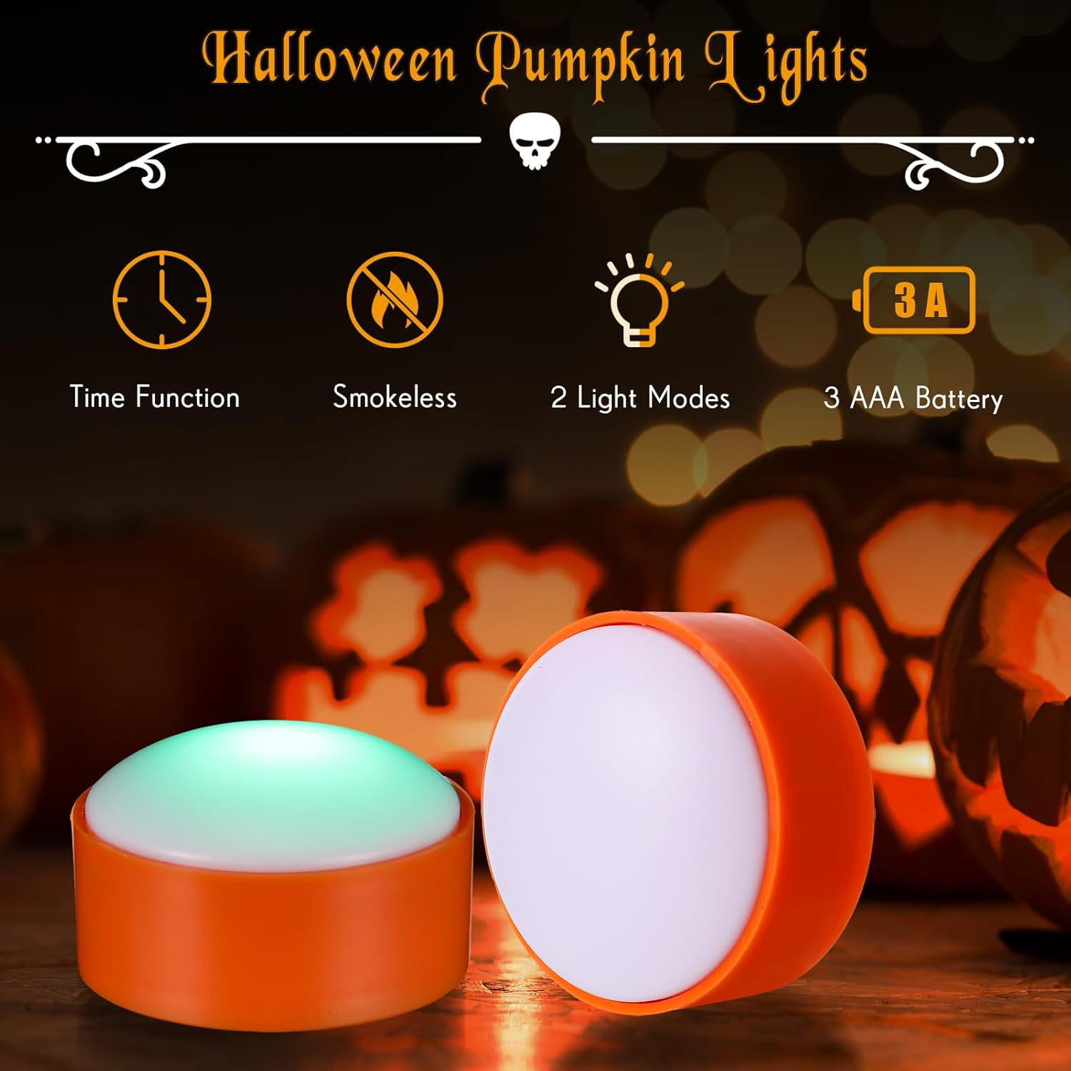 Fanhua-6 Pieces Thanksgiving Day Pumpkin Lights with Remote and Timer ...