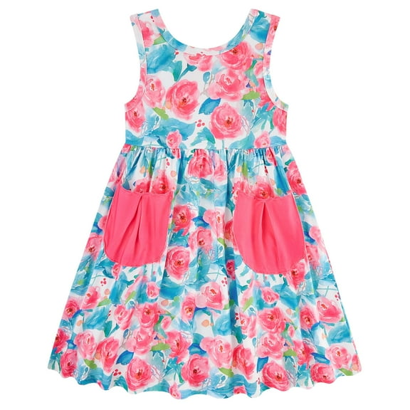 Fanient Toddler Girls Dresses with Pockets Casual Toddler Sundress Sleeveless Summer Dresses for Girls 3-7T