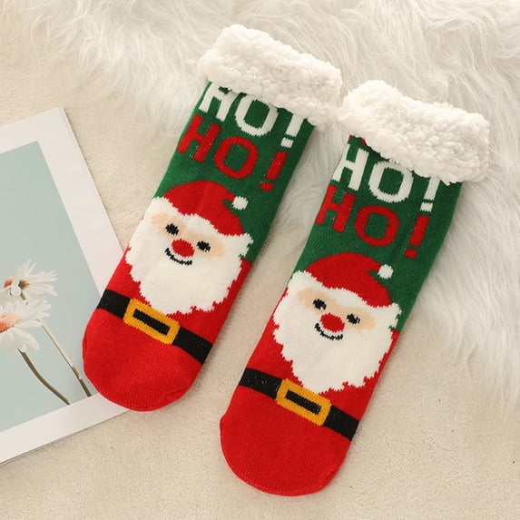 Fanient Women's Fuzzy Slipper Socks with Non-Slip Grippers Fleece Sherpa Lined Warm Socks Christmas Gifts for Womens Mens