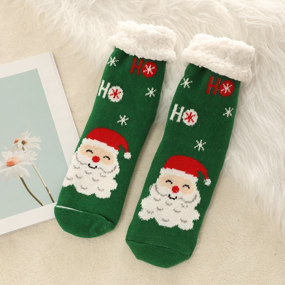 Fanient Women's Fuzzy Slipper Socks with Non-Slip Grippers Fleece Sherpa Lined Warm Socks Christmas Gifts for Womens Mens