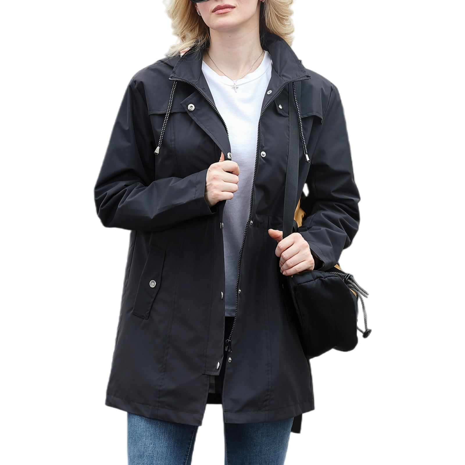 Fanient Women's Waterproof Rain Jacket Lightweight Windbreaker Jacket ...