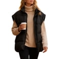 thumbnail image 1 of Fanient Womens Oversized Puffer Vest Sleeveless Zip Up Padded Jacket Vest Lightweight Winter Coat Outwear, 1 of 8