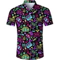 thumbnail image 1 of Fanient mens Hawaiian shirt summer 3D print casual short sleeve button down graphic Aloha dress shirts, 1 of 12