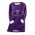 thumbnail image 1 of Fanixng Women's Day Clearance 2024 Women's Winter Warm Sherpa Lined Fleece Hooded Sweatshirt Pullover Loungewear Tunic Tops,Womens Pullover Fuzzy Lounge Wear Solid Top, 1 of 2