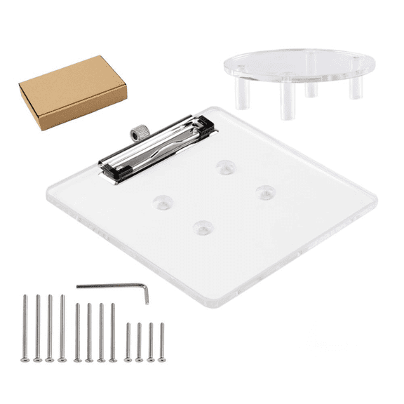 Fanjie 6.5*5.9In Acrylic Scorecard Holder Acrylic Scorecard Holder Golf Steering Wheel Holder Golf Cart Organizer Firm Paper Clamp