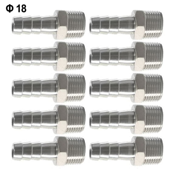 Fankenuo 10pcs stainless steel barb fittings: 1/2'' NPT hose connector 1/2inchx18mm