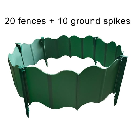 Fankenuo 20 Pieces Garden Fence Aisle Decoration Plastic Planting Fence Gardening Fence Green