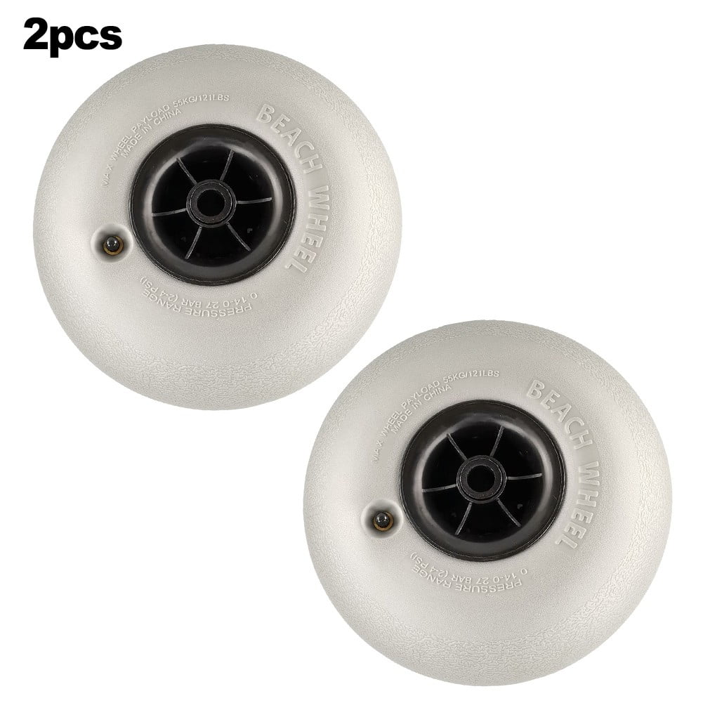 Fankenuo 2pcs Beach Trolley Wheel Balloon Tire Kayaking Camping Cart Wheel PVC Gray 296x180x10.5mm Functional Accessory