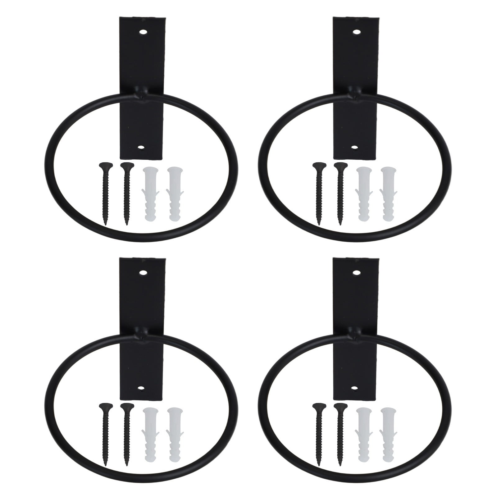 Fankenuo 4pcs Flower Pot Holder Rings Wall Mounted Metal Flower Wall ...