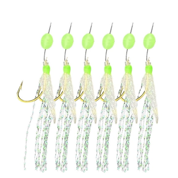 Fankenuo 5 Pack of For Sabiki Fishing Lure Rigs with Luminous Beads for Catching Fish 9#