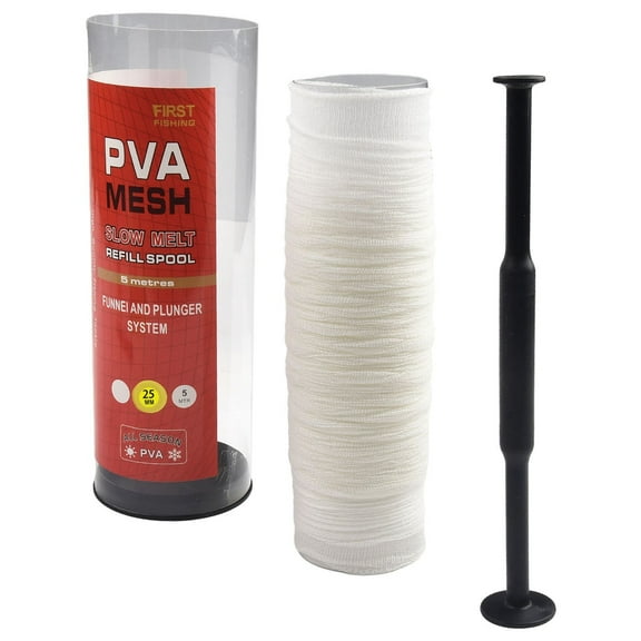 Fankenuo 5m Fishing Mesh Net 37/44/60mm PVA Water Soluble Mesh Bag Fish Lure Bags Feeder With Tool Fishing Tackle Parts 25mm*5m