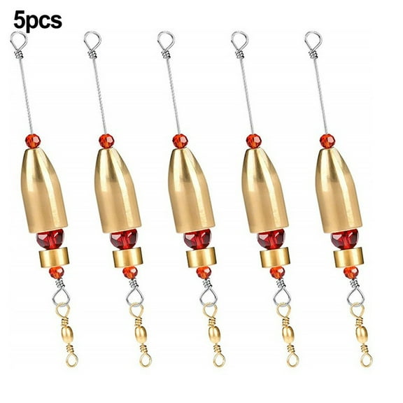 Fankenuo 5pcs Fishing Brass Rig Sinker Weights With Fishing Swivels Fishing Lure Weights 28g
