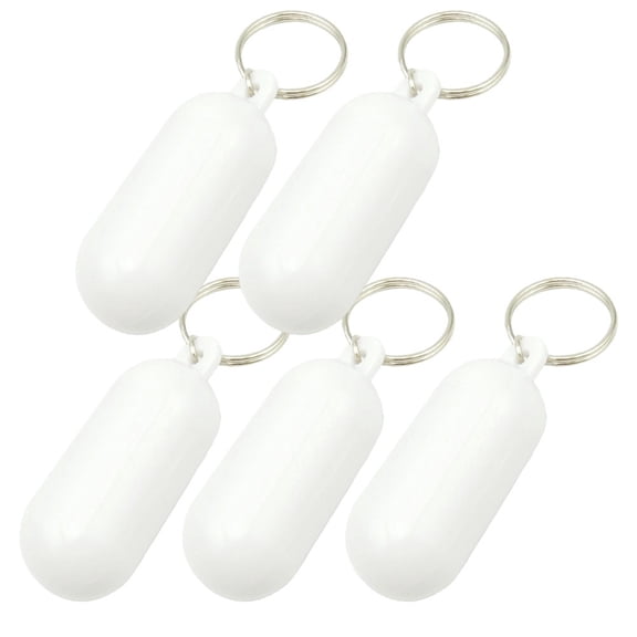 Fankenuo 5pcs Floating Keychains Oval Floating Key Chain For Kayaking Boating Swimming White