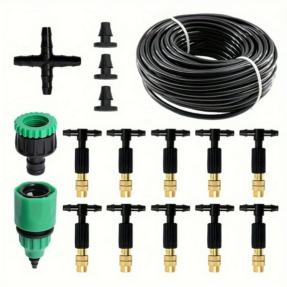 Fankenuo Adjustable Drip Irrigation Kit Automatic Irrigation System Brass Spray Nozzles