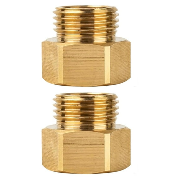 Fankenuo Garden Hose Bib Adapter 1-1/16" Fine Thread (Female) to 3/4 GHT Male Hoses 2pcs