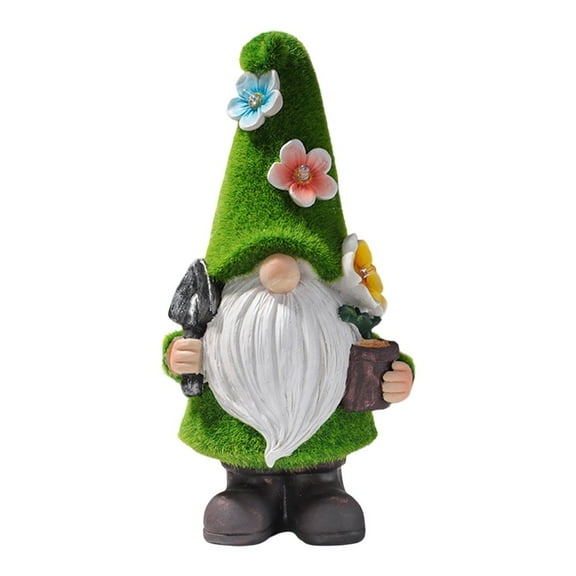 Fankenuo Garden decoration ornaments outdoor flocking dwarf for elf with solar light A