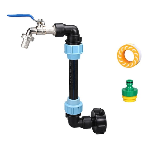 Fankenuo IBC Adapter Connection Kit 3/4 "Outlet Faucet For Tank Container Rainwater Tank Blue handle