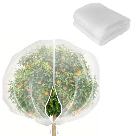 Fankenuo Insect Proof Net Cover Drawstring Zipper Plant Fruit Tree Bird Proof Cover 2.4*2.4m