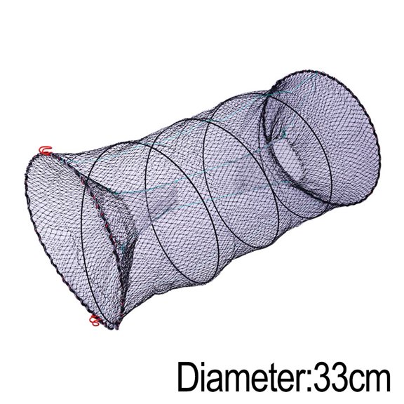 Fankenuo Telescopic Folding Fishing Net Shrimp Fish Trap Carp Large Crab Catchers Network 25cm/30cm/33cm/40cm Folding Crab Cages Tools Diameter 33cm