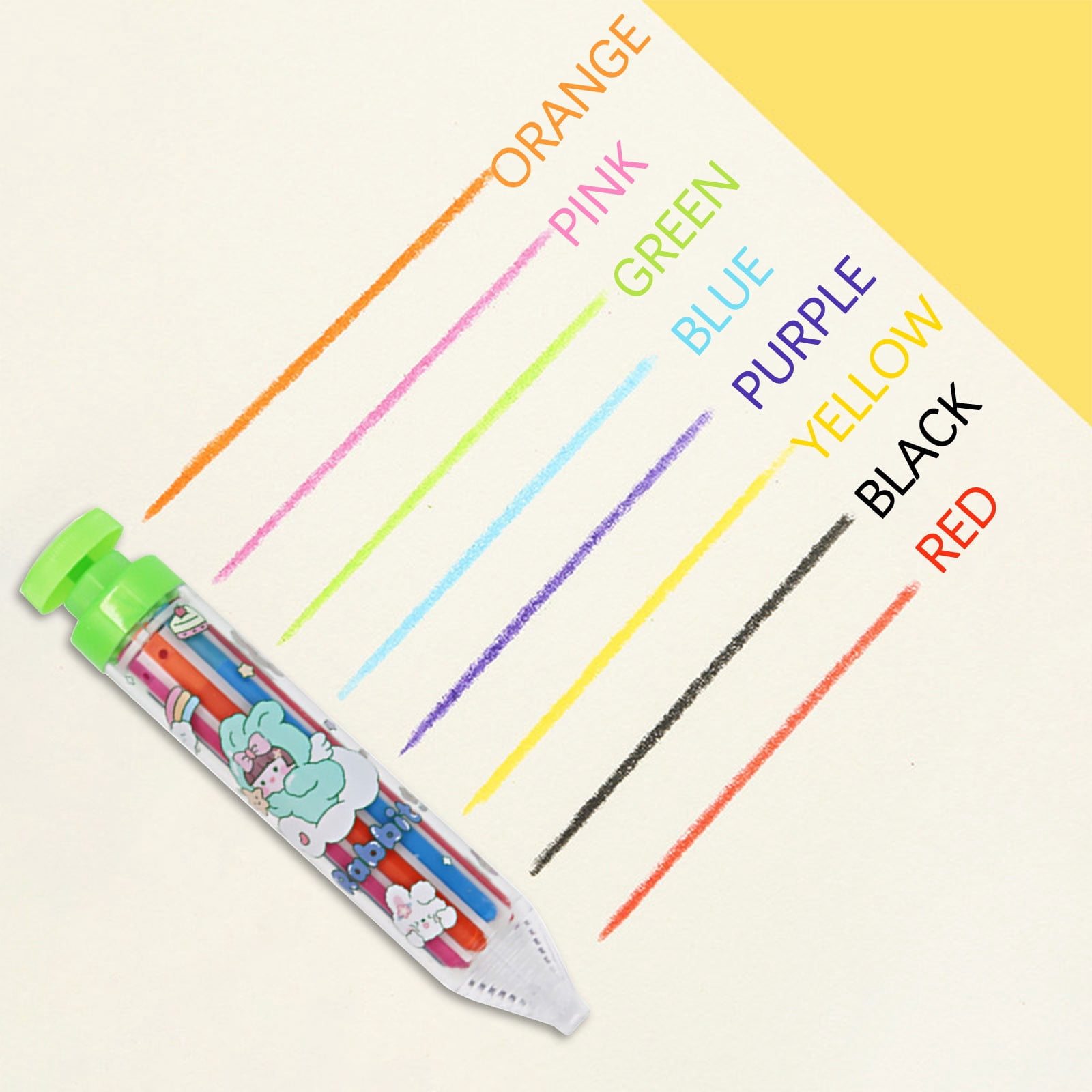 Retractable Crayons Rochle Party Bag Filler 8-in-1 Retractable Crayon Pen - Multi-Colored All-in ...