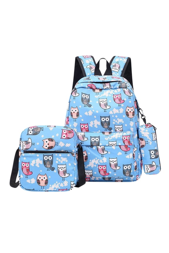 Backpack for Men and Women, Nordic Printed Student Backpack, Nylon Three Piece Set, Computer Back Bag, Mother Bag, Home & Kitchen Product