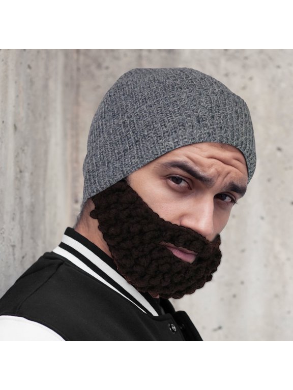 Beard Hat, Knitted Yarn Hip-hop Funny Big Beard Mask, Adult Hat Beard Hat, Cool Gift for Men