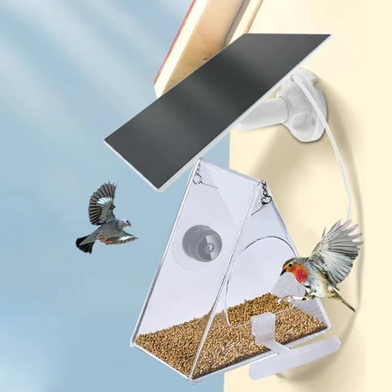 Fankiway Bird Feeders for Outdoors, Pet Smart Bird Feeder Outdoor Real-time Monitoring Bird Feeder With HD Camera And Solar Charging Panel