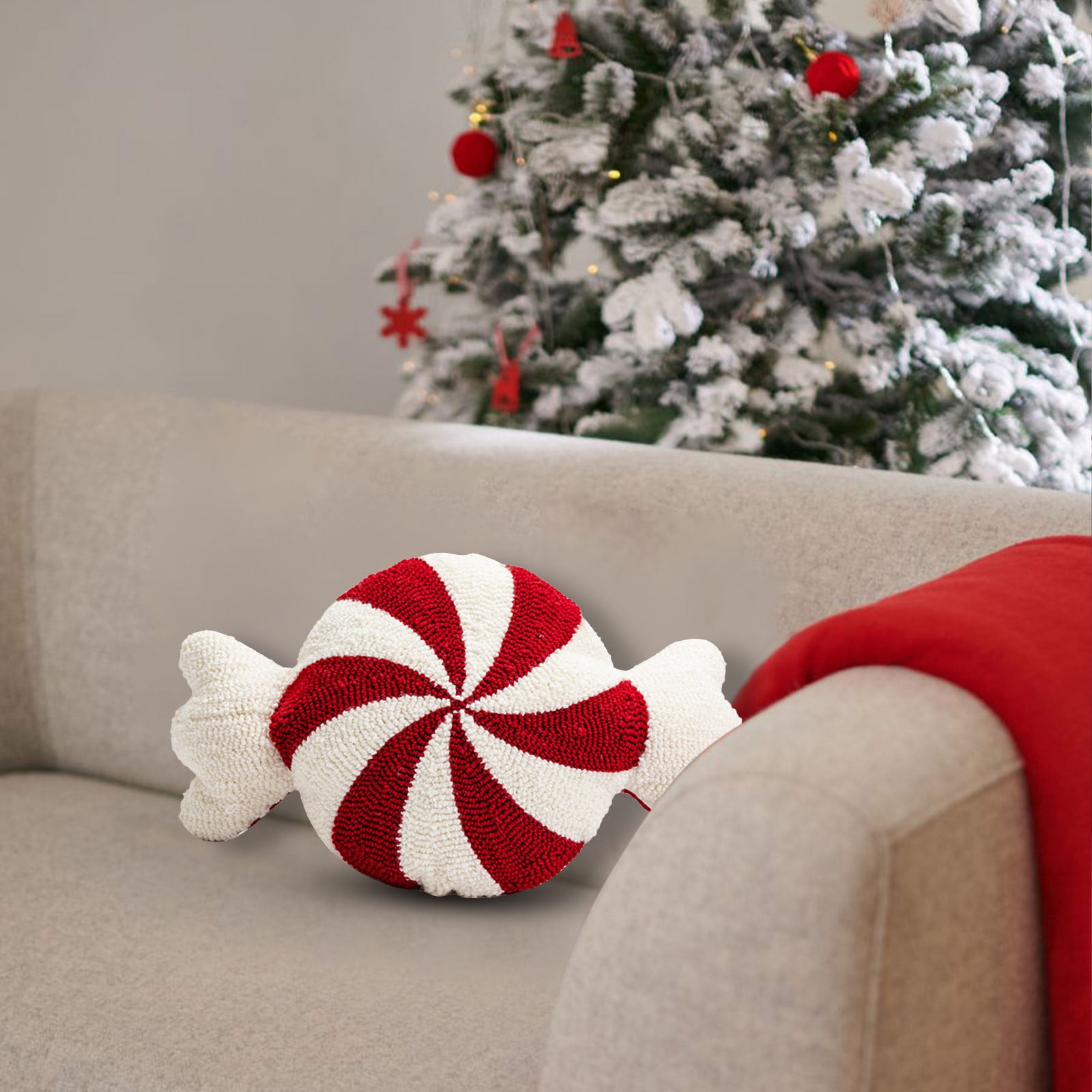 Fankiway Christmas Candy Cane Pillow Christmas Throw Pillows