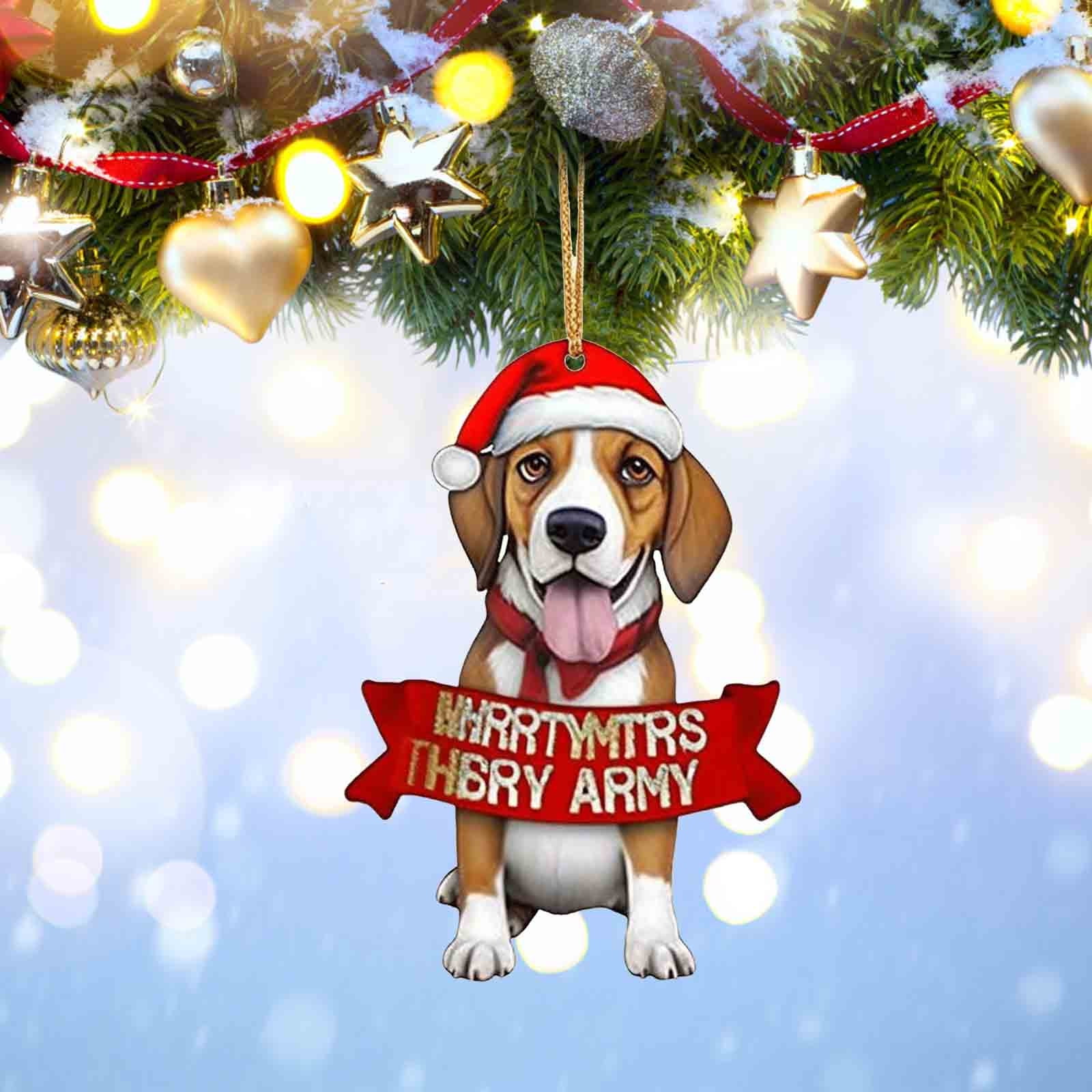 Fankiway Christmas Ornaments Flat Dog Home Decoration Christmas Tree