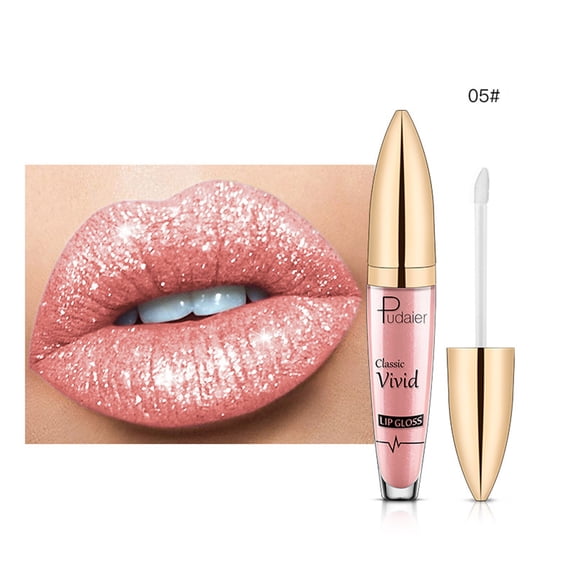 Fankiway Diamond Shiny Long Lasting Lipstick, Glitter Matte Pearl Liquid Lipstick Non-Stick Cup, Lip Glaze Gift for Women and Girls