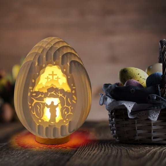 Fankiway Easter Basket Stuffers Night Light, LED Birthday Christmas Gift For Religious Women Men Commemorate Present Light And Shadow Night Lantern Paper Carved Lantern Festival Birthday