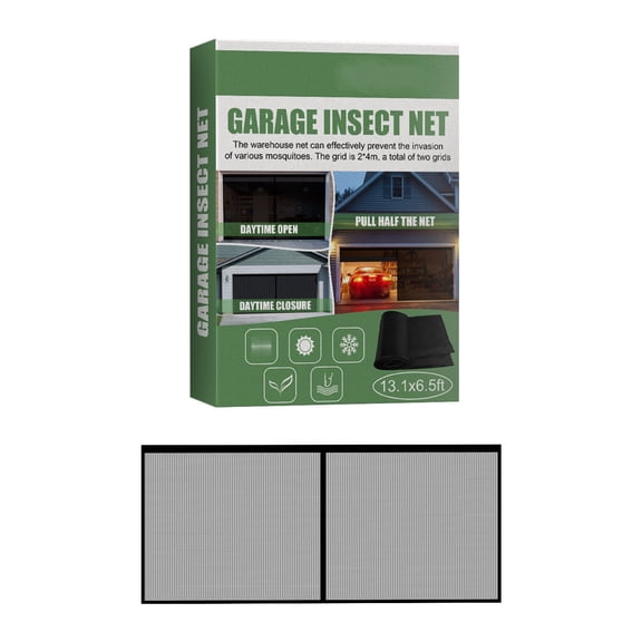 Fankiway Garage Door Screen 2 Car Upgrade Double Door Self Sealing Fiberglass Mesh Garage Screen Kit Door Curtain, Summer Saving Don't Miss Out
