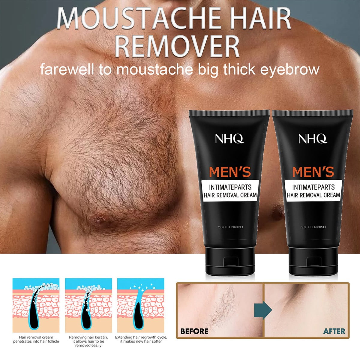 Fankiway Hair Removal Cream, Public And Private Hair Removal Cream For ...