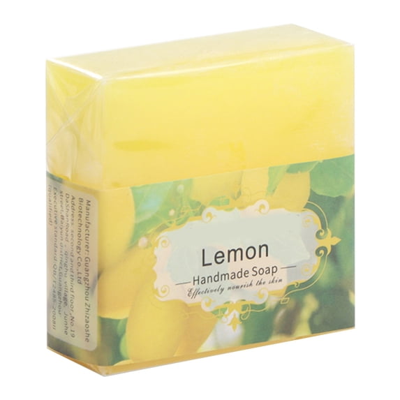 Fankiway Handmade Lemon Esssence Oil Bath Soap, Lemon Flower Scented Botanical Soap Bar, Handmade Floral Essential Oils Bath Soap, Natural Ingredients for Men & Women