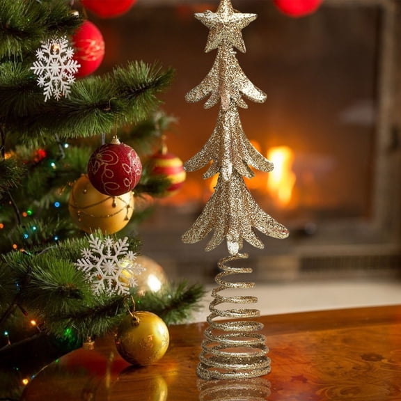 Fankiway Home Decor New Tin Christmas Tree Decoration Tree Top Five-pointed Star Wrought Iron Three-dimensional Five-pointed Star Home Decor Gifts