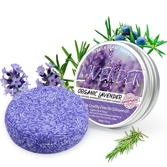 Fankiway Lavender Solid Shampoo Bar and Conditioner Effect Hair Soap – Organic Shampoo Bars for Hair with All Natural Plant Based Essential Oils and Zero Waste Biodegradable Packaging
