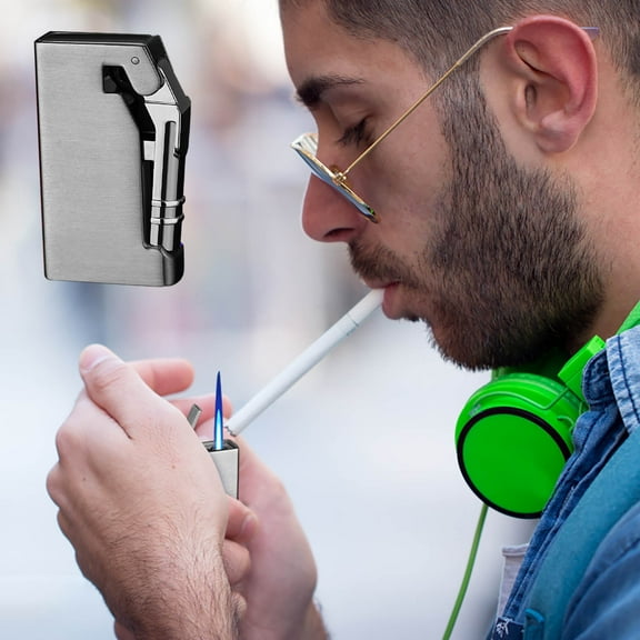 Fankiway Lighters for Candle, Butt torch Lighter Bulldoff Flame Metallurgical Mechanical Push Ignition Lighter Portable Replaceable Gas Lighter Collection