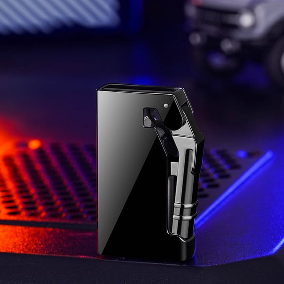 Fankiway Lighters for Candle, Butt torch Lighter Bulldoff Flame Metallurgical Mechanical Push Ignition Lighter Portable Replaceable Gas Lighter Collection