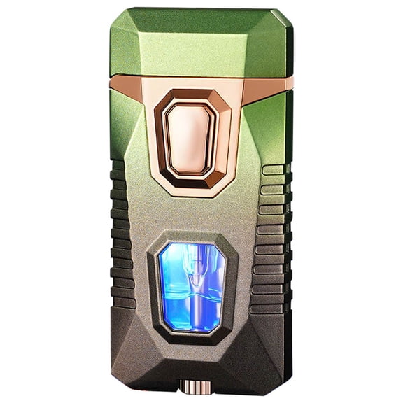 Fankiway Lighters for Candle, Flame Lighter with 5 Flints Blue Visible Compartment Windproof Butane Gas Lighter Adjustable Soft Flame and Flame 2-in-1 Refillable Butane Lighte