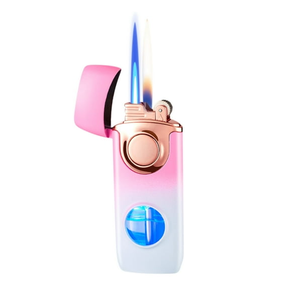 Fankiway Lighters for Candle, Flame Lighter Windproof Flame Adjustable Rechargeable Portable Lighter with Visible Window for Camping Cooking