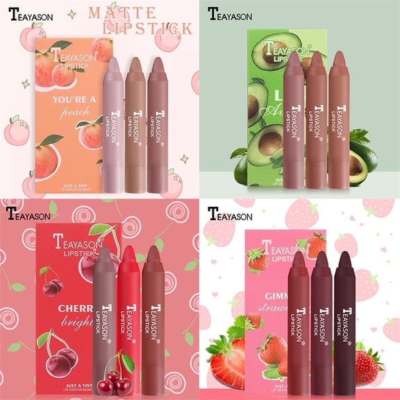 Fankiway Long Lasting Matte Lipstick Pencil Makeup Soft Crayon Lip Gloss Pen, for Personal Care